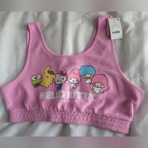 Hello and Kitty friends crop top